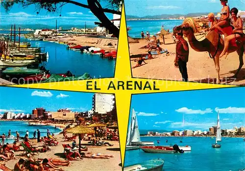 AK / Ansichtskarte El_Arenal_Mallorca Detalle Puerto Playa Hafen Strand Segeln Kamelreiten El_Arenal_Mallorca