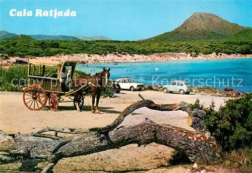 AK / Ansichtskarte Cala_Ratjada_Mallorca Cala Guya Bucht Strand Berge Pferdewagen Cala_Ratjada_Mallorca