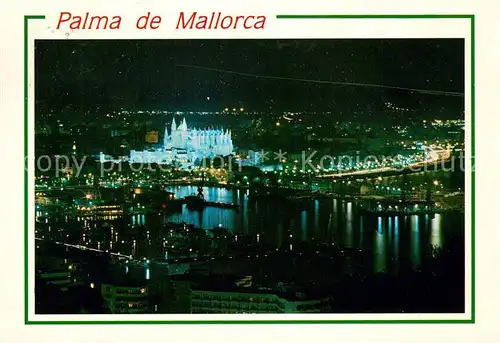 AK / Ansichtskarte Palma_de_Mallorca Vista nocturna desde la Bonanova Catedral Palma_de_Mallorca