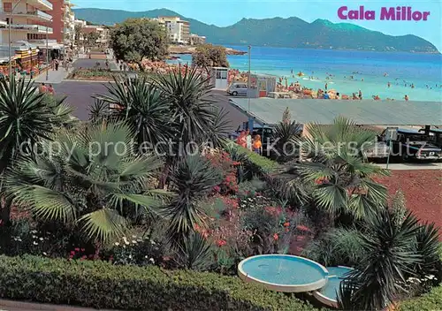 AK / Ansichtskarte Cala_Millor_Mallorca Detalle Palmen Strand Promenade Kueste Cala_Millor_Mallorca