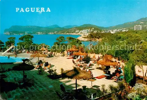 AK / Ansichtskarte Paguera_Mallorca_Islas_Baleares Hotelanlage Terrasse Swimming Pool Kuestenpanorama Paguera_Mallorca