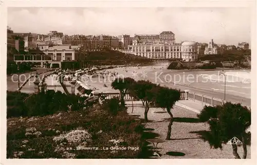 AK / Ansichtskarte Biarritz_Pyrenees_Atlantiques La Grande Plage Biarritz_Pyrenees