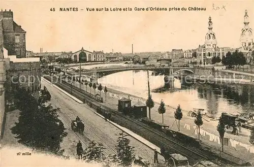 AK / Ansichtskarte Nantes_Loire_Atlantique Vue sur la Loire et la Gare dOrleans prise du Chateau Nantes_Loire_Atlantique