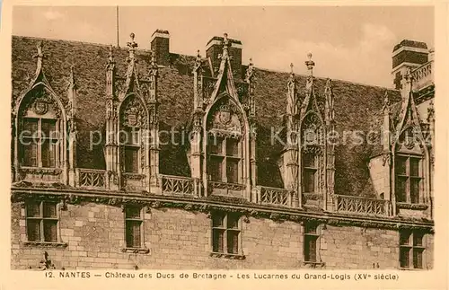 AK / Ansichtskarte Nantes_Loire_Atlantique Chateau des Ducs de Bretagne Les Lucarnes du Grand Logis Nantes_Loire_Atlantique