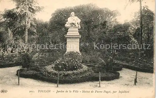 AK / Ansichtskarte Toulon_Var Jardin de la Ville Statue de Pierre Puget par Injalbert Toulon_Var