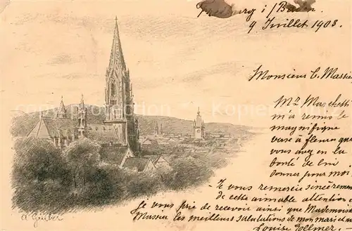AK / Ansichtskarte Freiburg_Breisgau Muenster Freiburg Breisgau