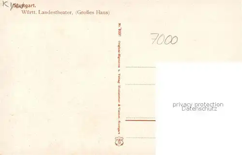 AK / Ansichtskarte Stuttgart Wuerttembergisches Landestheater Stuttgart