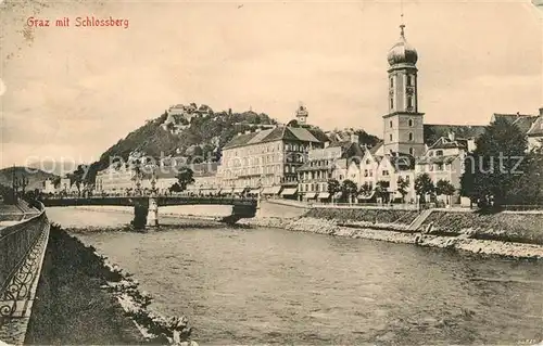 AK / Ansichtskarte Graz_Steiermark mit Schlossberg Graz_Steiermark