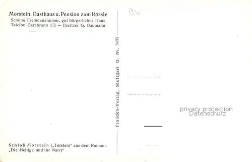 AK / Ansichtskarte Morstein_Gerabronn Schloss Morstein Morstein_Gerabronn