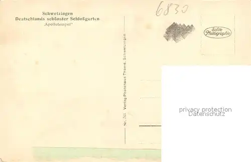 AK / Ansichtskarte Schwetzingen Schlossgarten Apollotempel Schwetzingen