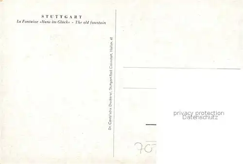 AK / Ansichtskarte Stuttgart La Fontaine Hans im Glueck  Stuttgart