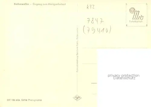 AK / Ansichtskarte Badenweiler Markgrafenbad Eingang Badenweiler