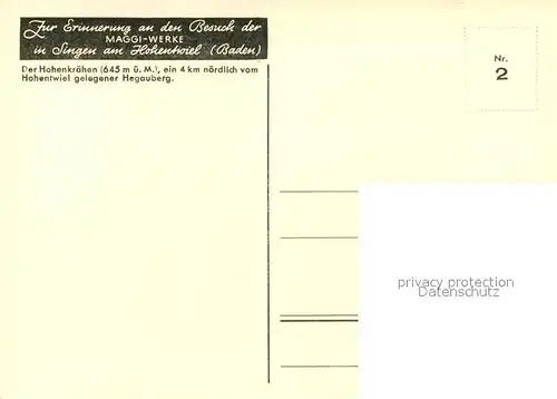 AK / Ansichtskarte Singen_Hohentwiel mit Hohenkraehen Singen Hohentwiel