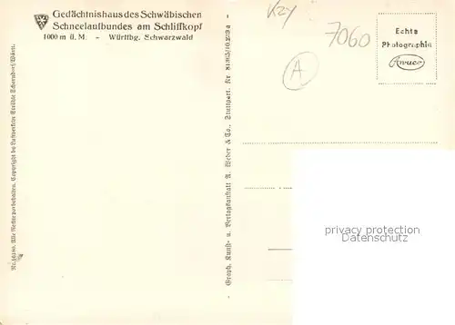 AK / Ansichtskarte Schliffkopf Gedaechtnishaus des Schwaebischen Schneelaufbundes Schliffkopf