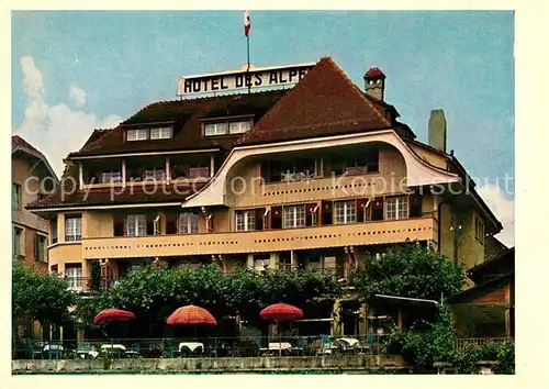 AK / Ansichtskarte Spiez_Thunersee_BE Hotel des Alpes Spiez_Thunersee_BE