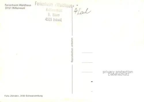 AK / Ansichtskarte Riffenmatt Ferienheim Waldhaus Riffenmatt