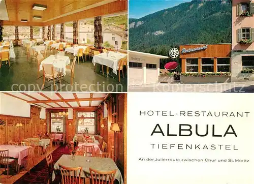 AK / Ansichtskarte Albula Tiefenkastel Hotel Restaurant Albula Julierroute Albula