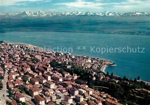 AK / Ansichtskarte Neuchatel_NE Fliegeraufnahme Seepartie mit Alpenkette Neuchatel NE