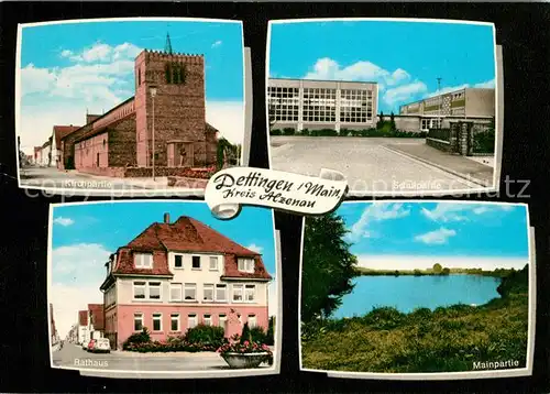 AK / Ansichtskarte Dettingen_Main Schule Rathaus Kirche  Dettingen Main