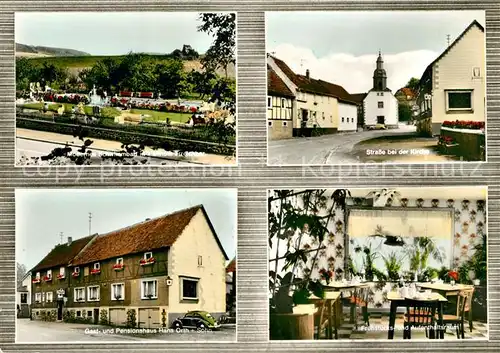 AK / Ansichtskarte Lenderscheid Schwimmbad Gasthaus Pension Hans Orth Kirche  Lenderscheid