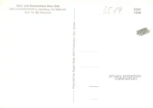 AK / Ansichtskarte Lenderscheid Schwimmbad Gasthaus Pension Hans Orth Kirche  Lenderscheid