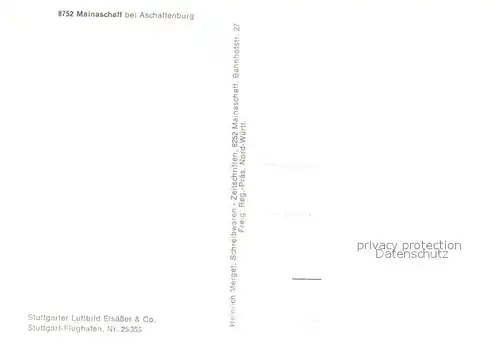 AK / Ansichtskarte Mainaschaff Fliegeraufnahme Mainaschaff