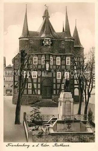 AK / Ansichtskarte Frankenberg_Eder Rathaus Denkmal Frankenberg Eder