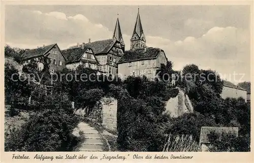 AK / Ansichtskarte Fritzlar Aufgang zur Stadt ueber den Ziegenberg Dom Fritzlar
