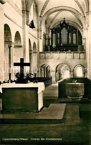 AK / Ansichtskarte Lippoldsberg Inneres der Klosterkirche Orgel Lippoldsberg