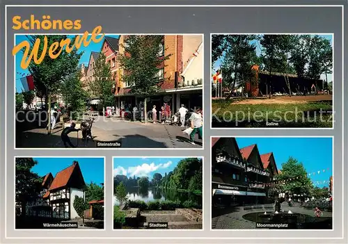 AK / Ansichtskarte Werne_Unna Steinstrasse Innenstadt Saline Moormannplatz Stadtsee Waermehaeuschen Werne_Unna