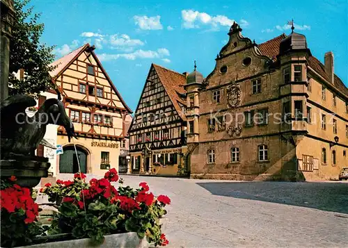 AK / Ansichtskarte Eschenbach_Wolframs Marktplatz Brunnen Fachwerkhaeuser Eschenbach Wolframs