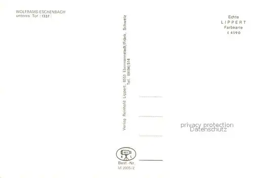 AK / Ansichtskarte Eschenbach_Wolframs Unteres Tor 14. Jhdt. Altstadt Kirche Eschenbach Wolframs
