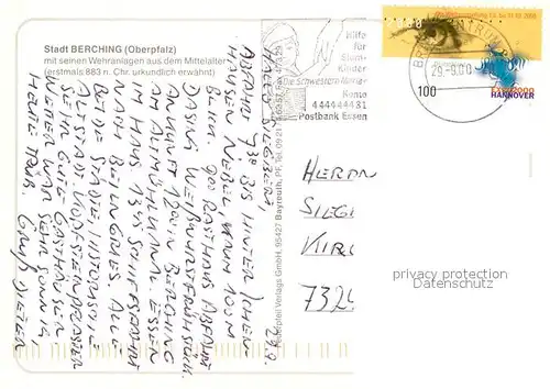 AK / Ansichtskarte Berching Kleinod des Mittelalters Stadtbild mit Kirche Turm Wehranlagen Berching