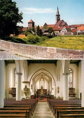 AK / Ansichtskarte Eschenbach_Wolframs Liebfrauenmuenster Ansicht von Sueden und Innenraum Eschenbach Wolframs