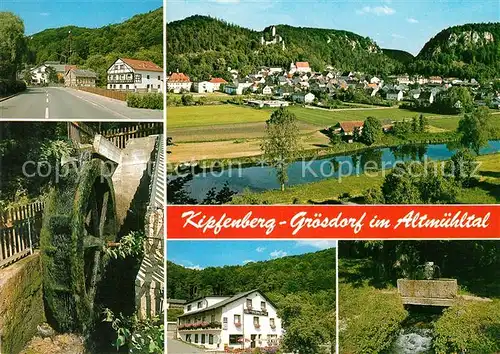 AK / Ansichtskarte Groesdorf Panorama Altmuehltal Wasserrad Brunnen Hotel Gasthof Groesdorf