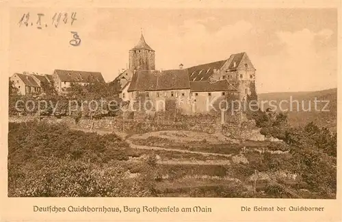 AK / Ansichtskarte Rothenfels_Unterfranken Deutsches Quickbornhaus Burg Rothenfels am Main Rothenfels Unterfranken