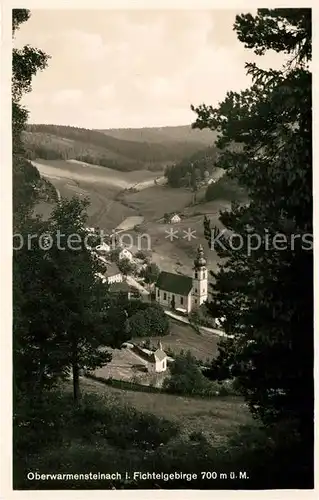 AK / Ansichtskarte Oberwarmensteinach Panorama mit Kirche Oberwarmensteinach