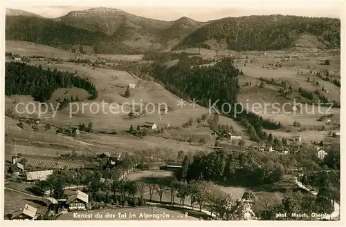 AK / Ansichtskarte Oberstaufen Blick vom Schloss ins Weissachtal mit Weissachtobel und Hochgrat Oberstaufen