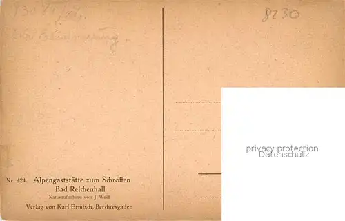 AK / Ansichtskarte Bad_Reichenhall Alpengaststaette zum Schroffen Bad_Reichenhall