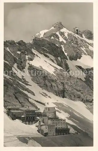 AK / Ansichtskarte Zugspitzbahn Hotel Schneefernerhaus Gipfelstation Zugspitzbahn