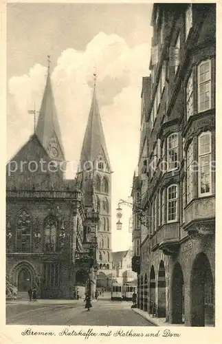 AK / Ansichtskarte Bremen Ratskaffee mit Rathaus und Dom Bremen
