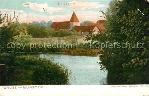 AK / Ansichtskarte Munsterlager Dorf mit Kirche Munsterlager