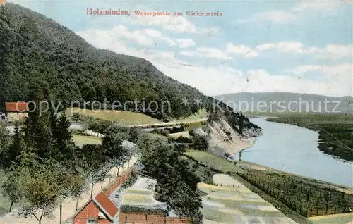 AK / Ansichtskarte Holzminden_Weser Partie am Kiekenstein Holzminden Weser