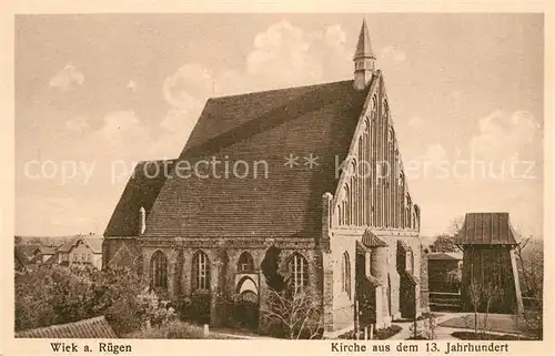 AK / Ansichtskarte Wiek_Ruegen Kirche aus dem 13ten Jhdt Wiek_Ruegen