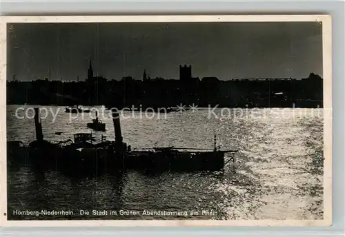 AK / Ansichtskarte Homberg_Niederrhein Abendstimmung am Rhein Homberg Niederrhein