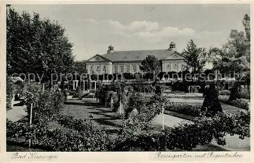AK / Ansichtskarte Bad_Kissingen Rosengarten mit Regentenbau Bad_Kissingen