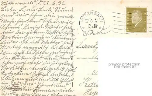 AK / Ansichtskarte Mittenwald_Bayern Strassenpartie mit Viererspitze und Westliche Karwendelspitze Mittenwald Bayern