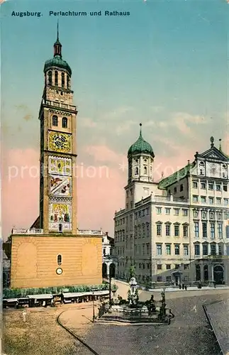 AK / Ansichtskarte Augsburg Perlachturm und Rathaus Augsburg