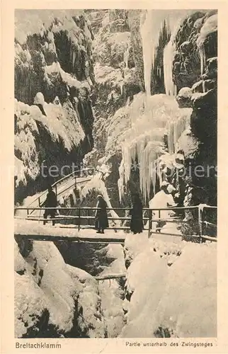 AK / Ansichtskarte Breitachklamm Partie unterhalb des Zwingsteges Breitachklamm