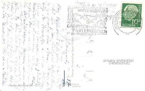 AK / Ansichtskarte Kreuzeckhaus mit Alpspitze Zugspitze und Waxenstein Kreuzeckhaus